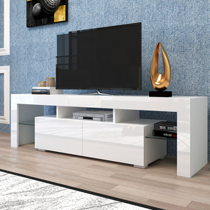 Modern Wood TV Stand with Adjustable Storage Shelves and TV Lift Fits 60-64in TVs for Living Room Hotel or Office - Product Image 2