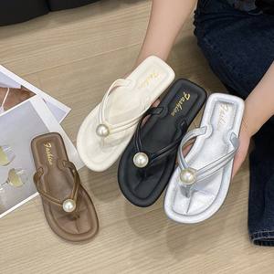 <span class=keywords><strong>Chic</strong></span> femmes sans lacet confortable EVA tongs doux anti-dérapant plate-forme chaussures avec bout ouvert pince PVC semelle intérieure imprimé tenue décontracté - Product Image 1