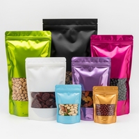 Emballage personnalisé en papier kraft, sachet en plastique debout, sac en mylar avec fenêtre transparente