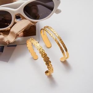 Ensemble de bijoux de luxe en acier inoxydable plaqué or 18 carats ERESI INS HOT, nouveau style bohème unique, bracelet brillant serti de zircon - Product Image 5