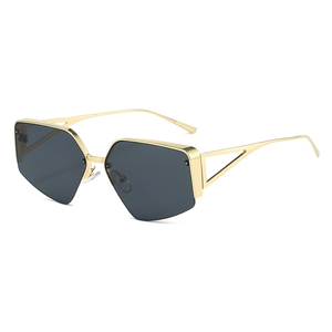 Montures de lunettes en métal de haute qualité Ins uv400 lunettes de soleil de luxe femmes hommes logo personnalisé vente en gros de lunettes de luxe - Product Image 1