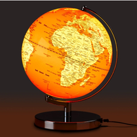 Lampe globe terrestre en plastique illuminée créative pour enfants de 25 cm, ornement de bureau pour cadeau d'anniversaire et de Noël