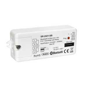 Convertitore Sunricher RF 2.4G Mesh a <span class=keywords><strong>DALI</strong></span>+0/1-10V 2 in 1 con <span class=keywords><strong>DALI</strong></span> PS 50mA integrato e relè 5A controllato tramite telecomando RF e app intelligente - Product Image 6