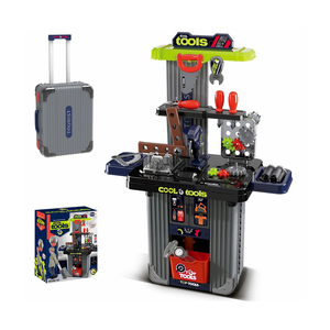 Ensemble d'outils de jeu pour enfants, <span class=keywords><strong>valise</strong></span> portable à roulettes, banc d'atelier de bricolage, jouet d'atelier de construction, cadeau d'anniversaire - Product Image 2