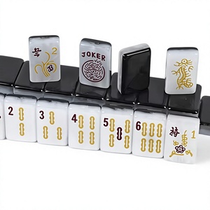 <span class=keywords><strong>Mahjong</strong></span> américain de luxe en acrylique <span class=keywords><strong>noir</strong></span> <span class=keywords><strong>et</strong></span> <span class=keywords><strong>blanc</strong></span> avec perles - Product Image 2