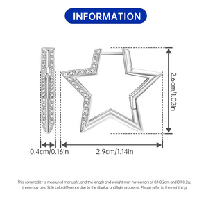 Pendientes pentagonales de latón blanco – pendientes geométricos de circonita, hipoalergénicos, perfectos para que las mujeres los usen en fiestas - Product Image 2