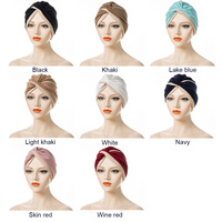 Contraste Color algodón Patchwork árabe Dubai Islam musulmán mujer Hijabs bufandas gorras musulmán mujeres Hijab gorra bufanda turbante sombrero