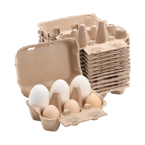 Ensemble de 20 cartons d'œufs colorés d'une demi-douzaine, cartons d'œufs en papier de pâte naturelle 6 pièces pour œufs de poule Plateau de rangement <span class=keywords><strong>réutilisable</strong></span> de 5 couleurs - Product Image 1
