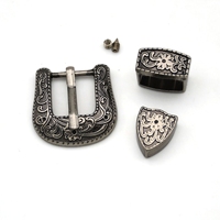 Cloxy 15mm métal boucles ardillon boucle de ceinture en cuir gaufré pour sac chapeau chaussures cuir artisanat 15mm Western boucle de ceinture ensemble 3 pièces