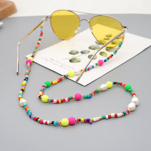 Multi Color Tiny Miyuki Beaded Pearl String Beads <span class=keywords><strong>Lunettes</strong></span> Facemasking Chain Holder Glasses Handmade Eyewear Chains Accessories - Product Image 2