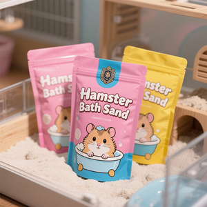 Sachet Doypack en plastique laminé personnalisé avec fermeture éclair pour l'emballage des produits de soins pour animaux de compagnie Sac de <span class=keywords><strong>sable</strong></span> pour le bain des hamsters - Product Image 5