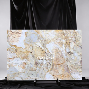 Mármol de Lujo Breccia Dei Medici <span class=keywords><strong>Oro</strong></span> en Losa Grande con Acabado Pulido para Encimeras de Cocina y Muebles de Baño en Hoteles Modernos - Product Image 6