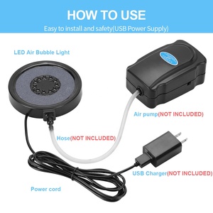 JSD RGB Akvaryum Hava Taşı Işığı Renk Değiştiren Dalgıç Balık Tankı Hava Diski Dekor Lambası Uzaktan Kumandalı (Opsiyonel) - Product Image 4