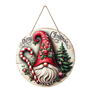 Adornos para árboles de Navidad, artículos para fiestas navideñas, decoraciones, letreros de madera para puertas, decoraciones navideñas, colgantes para puertas. - Product Image 5