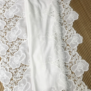 Cổ Điển 140Cm Rộng Ngà Vải Ren 100% Bông Thêu Ren Vải Cho Khăn Trải Bàn - Product Image 4