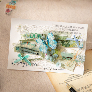 20 nhãn dán mỗi gói trang sách hành lang loạt máy tính xách tay nghệ thuật dán dải dài kích thước cắt dán Retro - Product Image 4