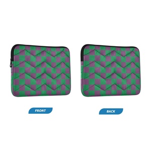 New Arrival Custom Green and Purple Checked Plain Print <b>Computer</b> Messenger Laptop <b>Accessories</b> Grid Protective Case Laptop Sleeve - Product Image 2