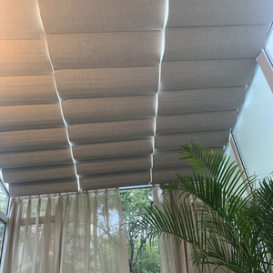 Venta al por mayor inteligente motorizado claraboya techo persianas eléctricas retráctiles toldos para techo de cristal y parasol atrio - Product Image 5