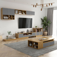 Ensemble de Meubles de Salon Simples en Bois – Table Basse Moderne