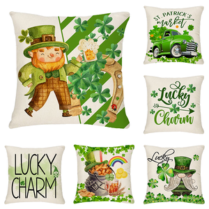 Fête nationale irlandaise Festive Home Decor Square 18*18 pouces Green Shamrock Luck <span class=keywords><strong>St</strong></span>. Patrick's Day Taie d'oreiller - Product Image 2