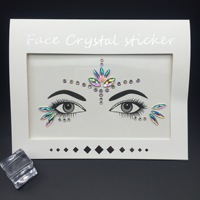 Autocollants en cristal personnalisés pour le visage, imprimés pour l'application sur le corps lors de festivals de musique, de carnavals et de fêtes, couleur blanche