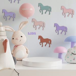 Wholesales Custom <b>Wood</b> Pet 10PCS Unfinished Wooden Horse Cutouts for DIY Painting Crafts Making Ornaments - Product Image 4