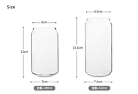 Vasos de vidrio a granel de 16 oz, bajo MOQ, vasos de vidrio de borosilicato alto con tapa de bambú y pajita