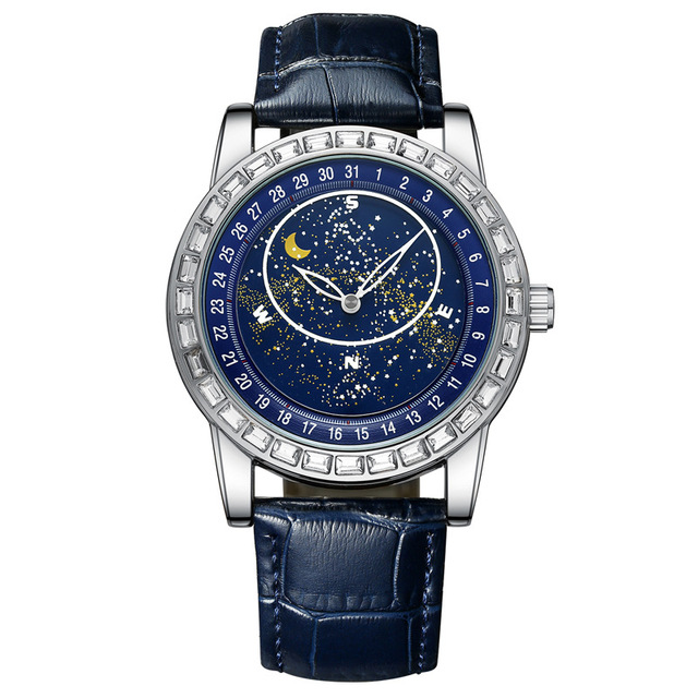 High Quality Mechanical Watch in Wristwatches 3ATM OEM Stainless Steel Case Back Watches Leather Strap