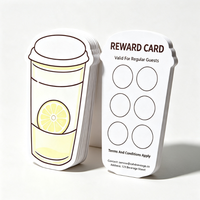 Cartes personnalisées découpées à l'emporte-pièce avec motif de gobelet pour la restauration, récompenses pour les clients réguliers et coupons d'activités pour les consommateurs