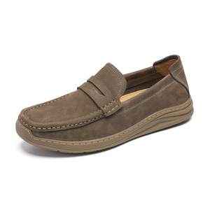 Mocassins en cuir pour hommes, bout rond, à enfiler, chaussures décontractées d'été pour la conduite, résistantes à l'abrasion, semelle intermédiaire en EVA, semelle extérieure en caoutchouc - Product Image 4