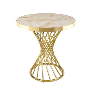 Mesa de centro de mármol púrpura redonda <span class=keywords><strong>Glamour</strong></span>, muebles de comedor de madera al mejor precio para uso en almacén - Product Image 5