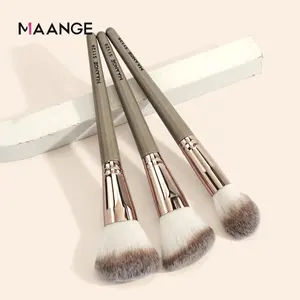 MAANGE 3pcs Champagne Makeup Powder Brushes Professional Highlight Brush Wholesale Makeup Brush Set