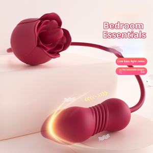 Jouet sexuel rose rouge vibrant pour femme, masturbateur corporel rechargeable par USB, étanche IPX7, <span class=keywords><strong>9</strong></span> fréquences, sensation de toucher réel, 50 dB - Product Image 2