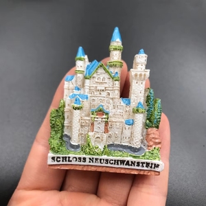 Washington, États-Unis, Château <span class=keywords><strong>de</strong></span> Neuschwanstein, Allemagne, <span class=keywords><strong>France</strong></span>, Italie, Syrie, Horloge à coucou, Autocollants magnétiques en résine pour réfrigérateur - Product Image 5
