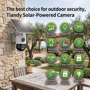 Tiandy 4G Solar <b>Camera</b> 6MP TD-H673U 2-way talk Human&vehicle detection 10040mAh battery Smart tracking Tiandy PT <b>Camera</b> - Product Image 5