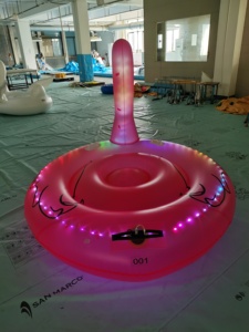 OEM nueva llegada inflable LED piscina flotadores para adultos nadar anillo con luz LED agua instalaciones de entretenimiento - Product Image 3