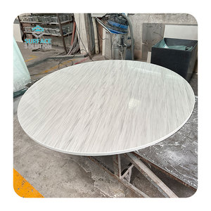 Tùy chỉnh đương đại vuông tròn rắn bề mặt chống nước thân thiện với môi bàn ăn hàng đầu cho nhà hàng - Product Image 1