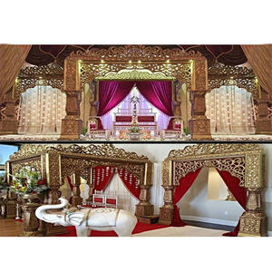 Elegante oro Bollywood boda Mandap últimos pilares de fibra boda Mandap diseñador boda hindú Jodha Akbar Mandap Australia - Product Image 1