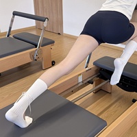 Chaussettes longues de sport pour femmes en Spandex/Nylon/Coton, respirantes, anti-bactériennes, avec pompon, pour Yoga, Pilates et Fitness, collection automne