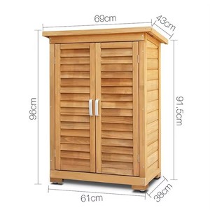 Organizzatore di Attrezzi <span class=keywords><strong>in</strong></span> <span class=keywords><strong>Legno</strong></span> Impermeabile con Doppia Porta a Persiana, Casetta da Giardino <span class=keywords><strong>per</strong></span> Stoccaggio Esterno a 2 Livelli - Product Image 3