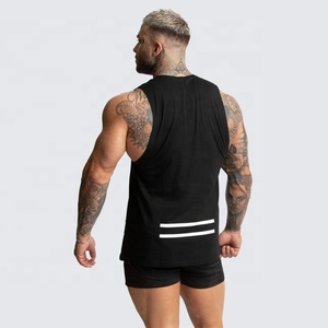 Débardeur de sport pour homme PIHA SPORTS, logo personnalisé, col rond, coton 160g, grande taille, pour la salle de sport - Product Image 2