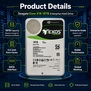 Disque dur <span class=keywords><strong>Seagate</strong></span> Exos X18 <span class=keywords><strong>ST18000NM000J</strong></span> 18 To 3,5 pouces SATA 6 Gb/s Enterprise Helium HDD 7200 tr/min 256 Mo de cache CMR - Product Image 3