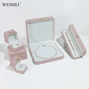WEIMEI <b>Pink</b> Octagon Suede Jewelry <b>Box</b> Premium <b>Gift</b> Packaging for Bracelet Pendant and Ring Collection - Product Image 1