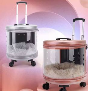 Échantillon gratuit : Sac de transport transparent multifonctionnel pour chat et chien, type capsule spatiale, avec roulettes - Product Image 1