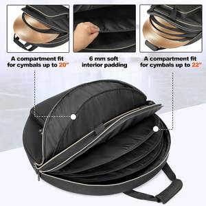 Sac de transport de luxe personnalisé pour cymbales, étui de rangement pour instruments, étui de transport imperméable pour gong, sac pour tambourin avec séparateurs rembourrés - Product Image 3