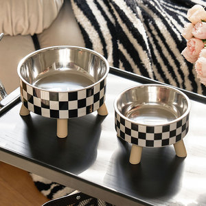 Gamelle surélevée pour chat en acier inoxydable, grande capacité, large ouverture, anti-renversement, sur pieds hauts, pour protéger le cou - Product Image 1