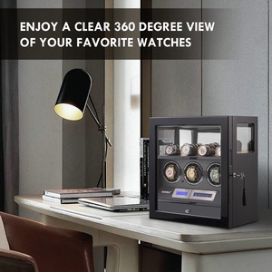 Dropshipping, en Stock, enrollador de reloj con pantalla táctil LCD de lujo, 3 ranuras, luz <span class=keywords><strong>Led</strong></span>, enrollador de reloj automático, puños con cajón de almacenamiento - Product Image 5