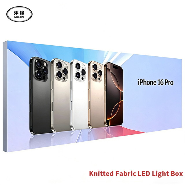 MuJin RGB DynamicLighting Light Box,Frameless Front-Lit LED Sign InterchangeableGraphic for Mobile Shop High-Tech Retail Display