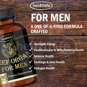 Suplemen Organ Sapi yang Diberi Makan Rumput untuk Pria, Kapsul Hati Sapi, Jantung, Sumsum Tulang, Testis, Prostat, Mendukung Tingkat Energi - Product Image 3