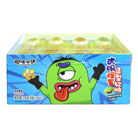 Casual Leuke Snacks Halloween Bulk Gecoate Verpakking Monster Fruitige Gummy Tongsnoep Gecoat Voor Eenvoudig Hanteren